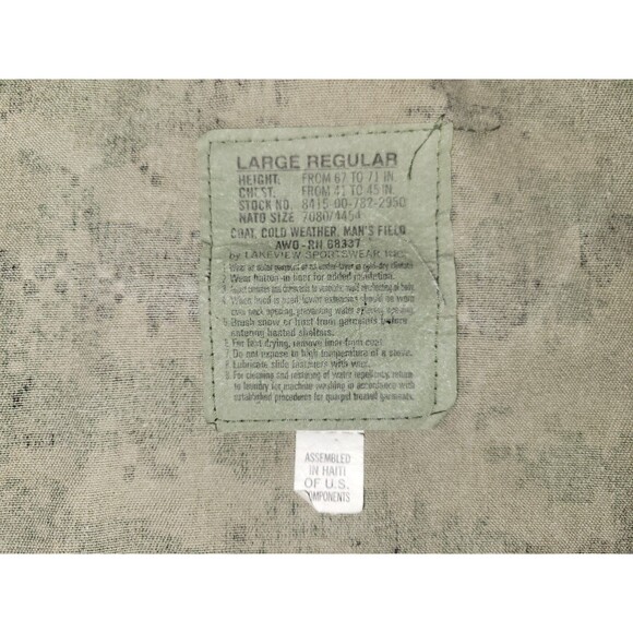 USMC Digital Camo Cold Weather Field Coat Large Regular AW0 RN68337 - Picture 5 of 5